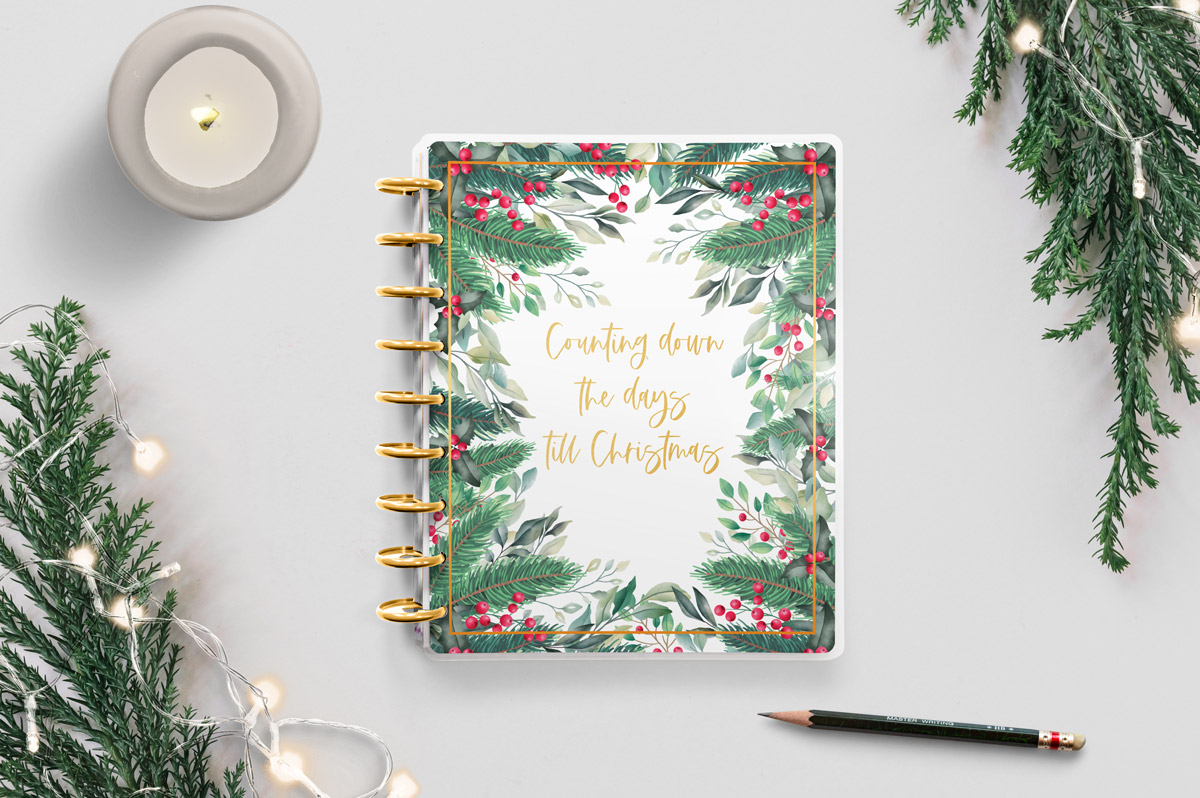 This image shows the free cover that is part of the printable Christmas planner files you can get at the end of this blog post.