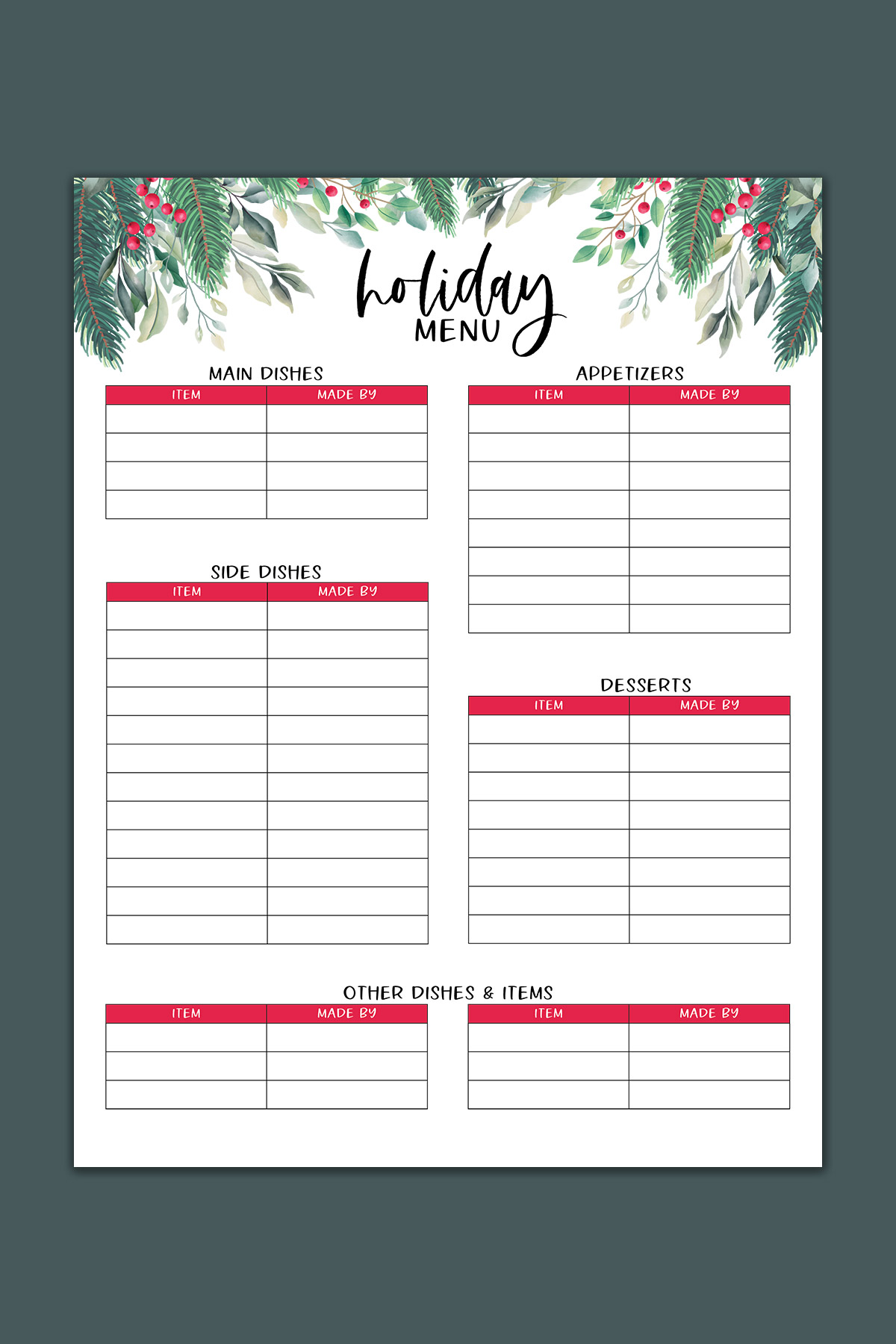 Christmas Planner Kit {FULL SIZE; UNDATED} PRINTABLE – My Computer