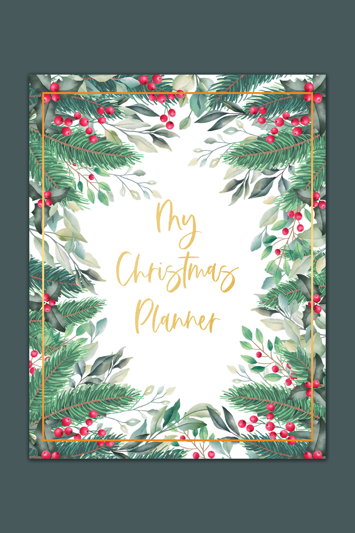 This image shows the free cover that is part of the printable Christmas planner files you can get at the end of this blog post.