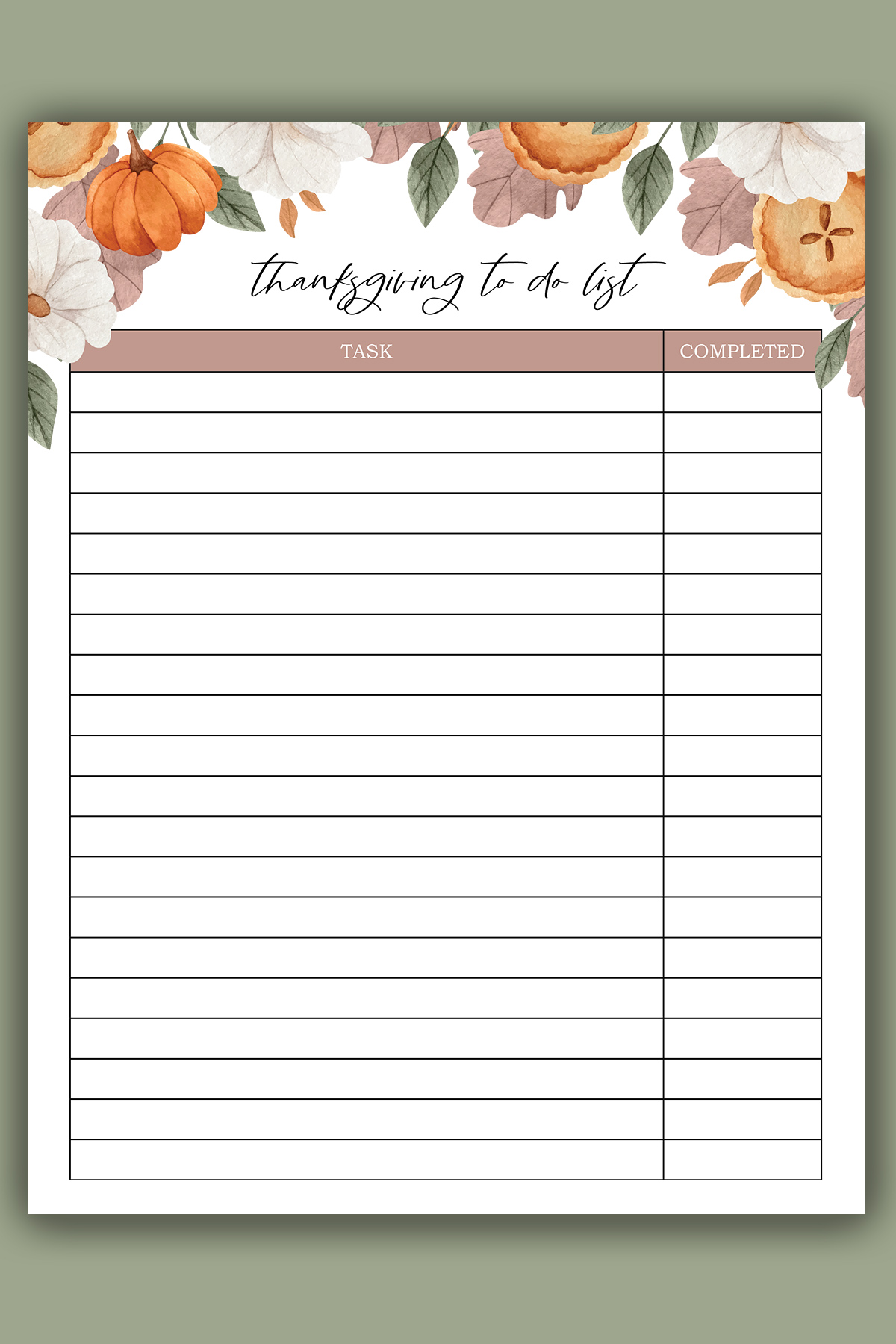 This image shows one of the free Thanksgiving to do lists you can get as part of the Thanksgiving shopping list printable, to do lists, and menu planner set at the end of this blog post.