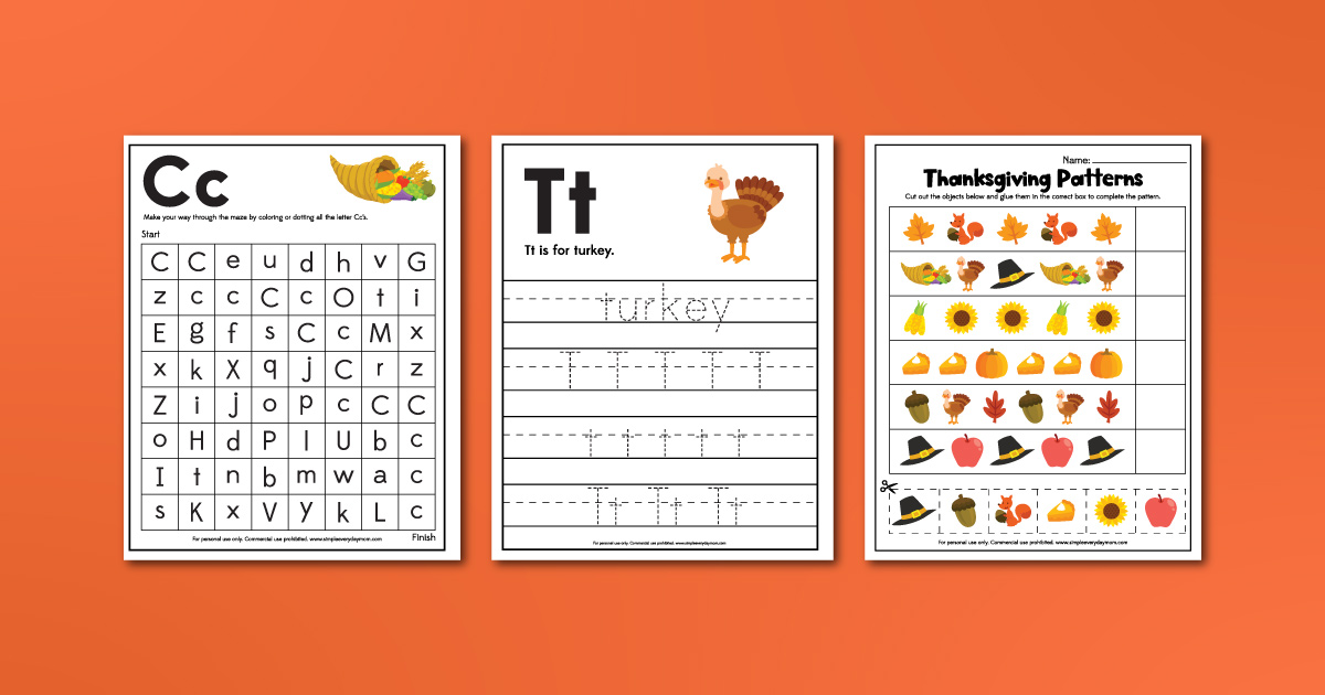 Free Printable Thanksgiving Activities for Kids