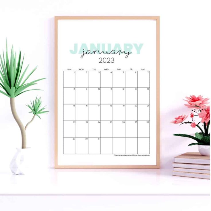 Image for Cute 2023 Printable Calendar - 12 Free Printables to Get Organized