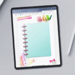 This image is showing a digital notebook on an iPad. It is open to the cover of the brights version of the free digital notebooks you can get at the end of this post.