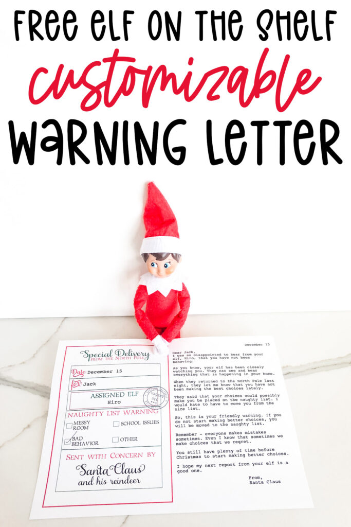 Official Naughty List Warning Card.