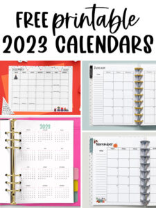 At the top it says free printable 2023 calendars. Below that are 4 examples from the round up.
