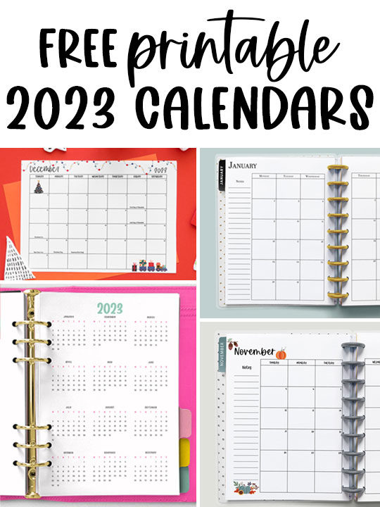 Free 2023 Printable Calendars - Various Styles Included