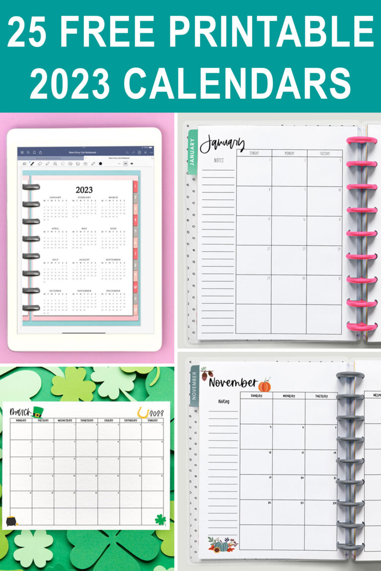 Free-2023-Printable-Calendars-Pinterest - Mom Envy