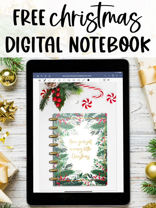 Free Digital Christmas Notebook