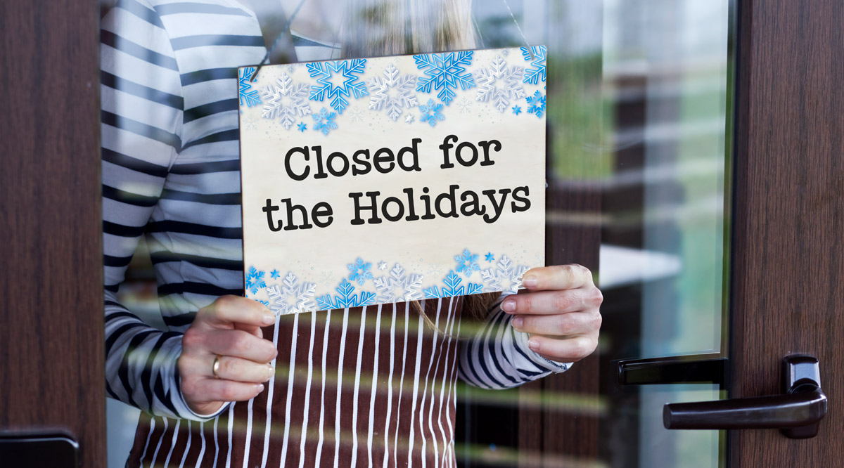 Free Printable Closed for Christmas Sign Template Set