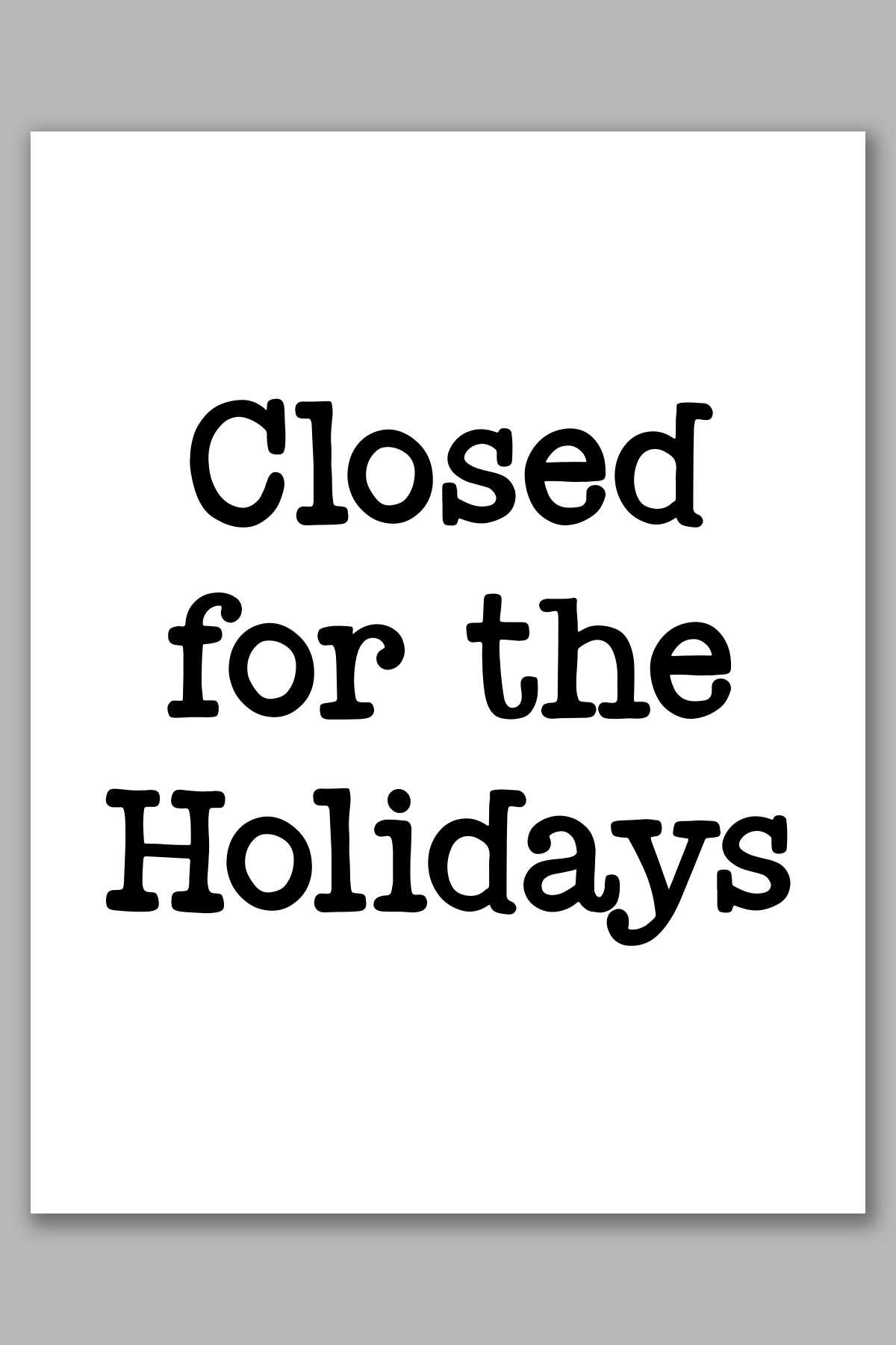 Free Printable Closed for Christmas Sign Template Set