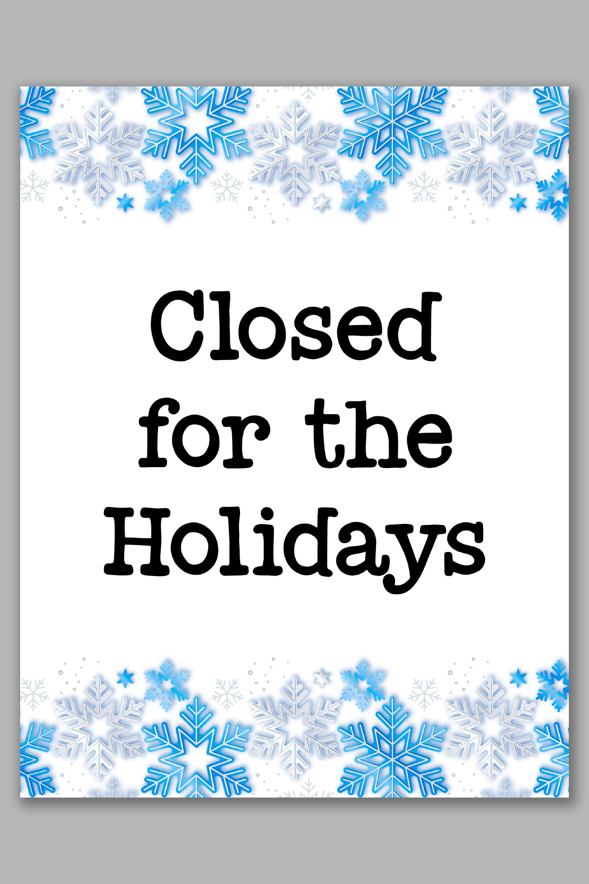 Free Printable Closed for Christmas Sign Template Set