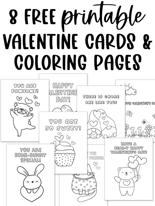 Black And White Printable Valentine Cards