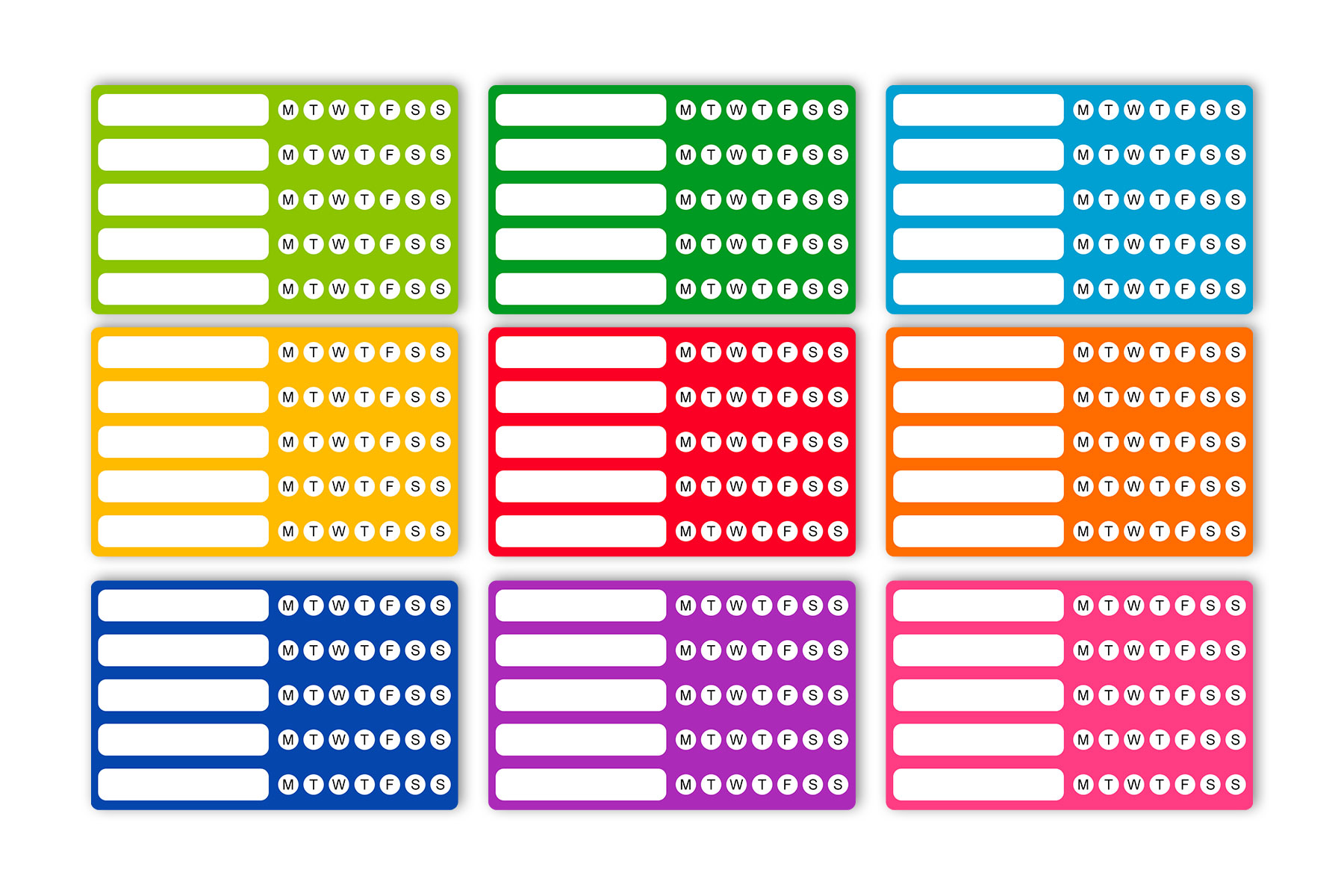 This image shows one of pages you can get in the free printable habit tracker stickers set.