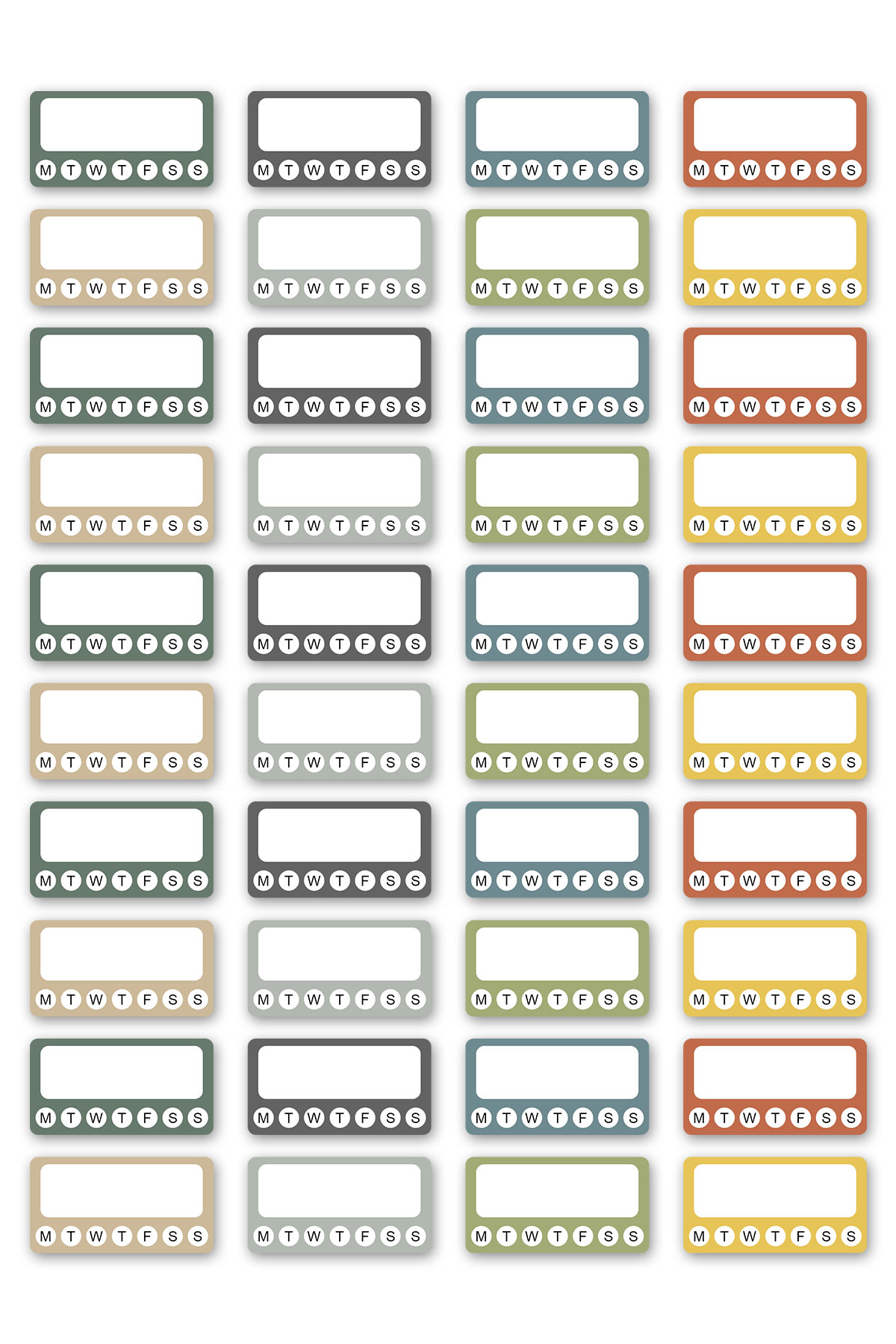 This image shows one of pages you can get in the free printable habit tracker stickers set.