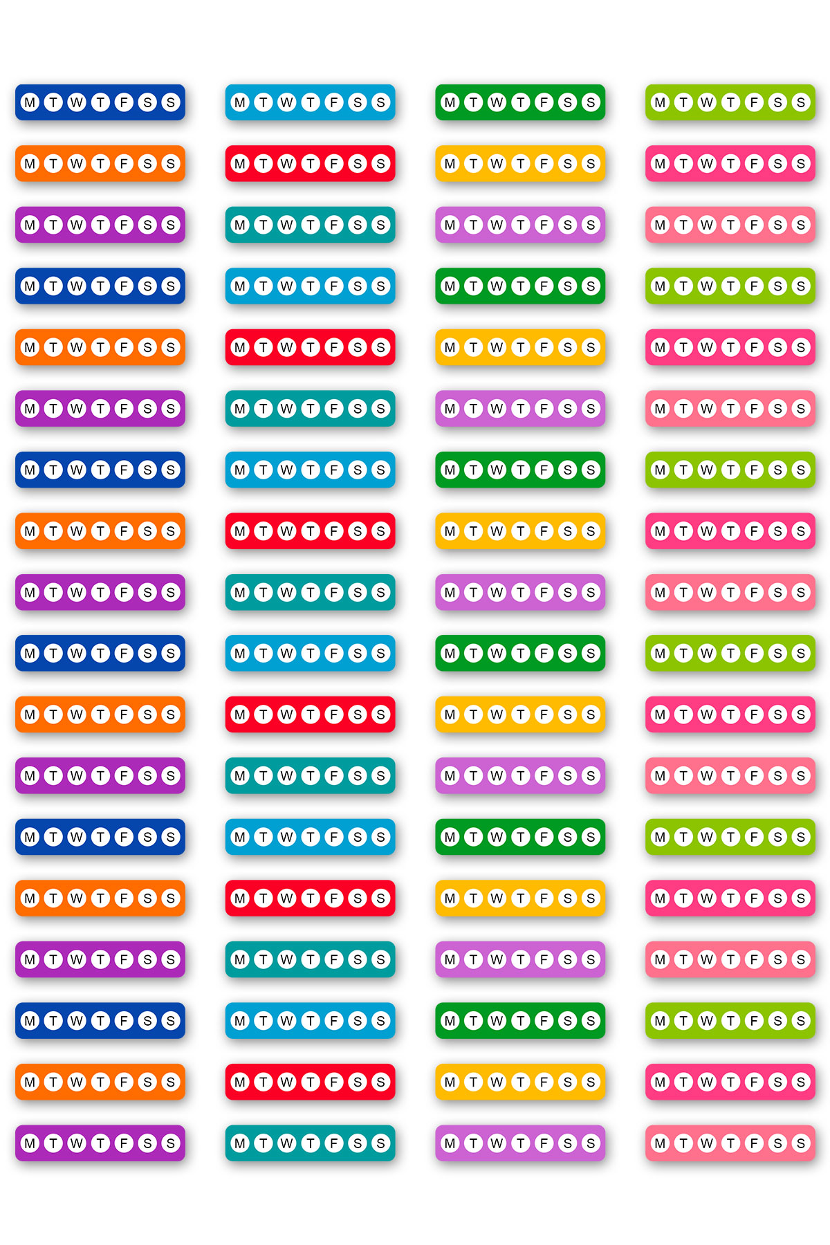 This image shows one of pages you can get in the free printable habit tracker stickers set.