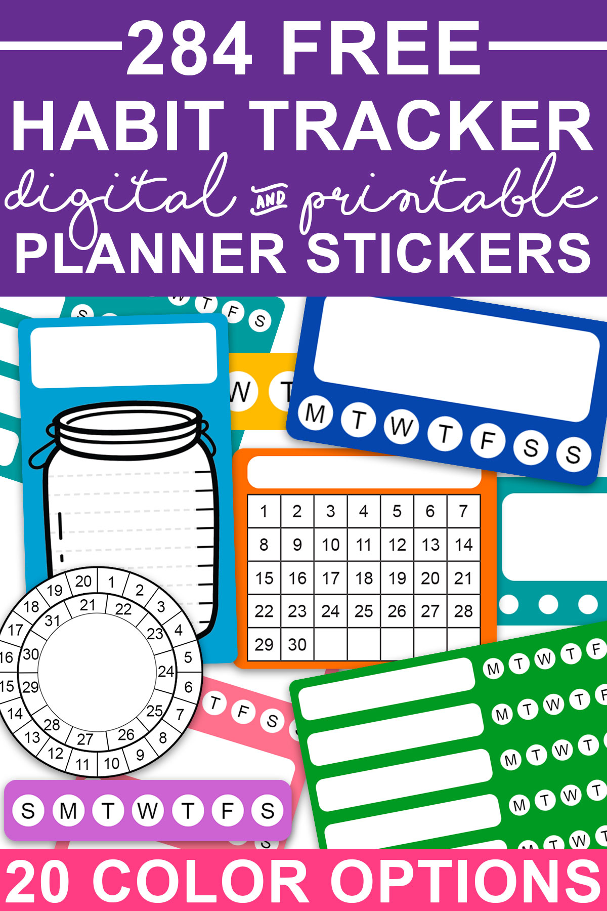 Habit Tracker Printable Planner Stickers