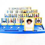 This image is showing an example of a Guess Who game board with a personalized Guess Who Board Game template included.