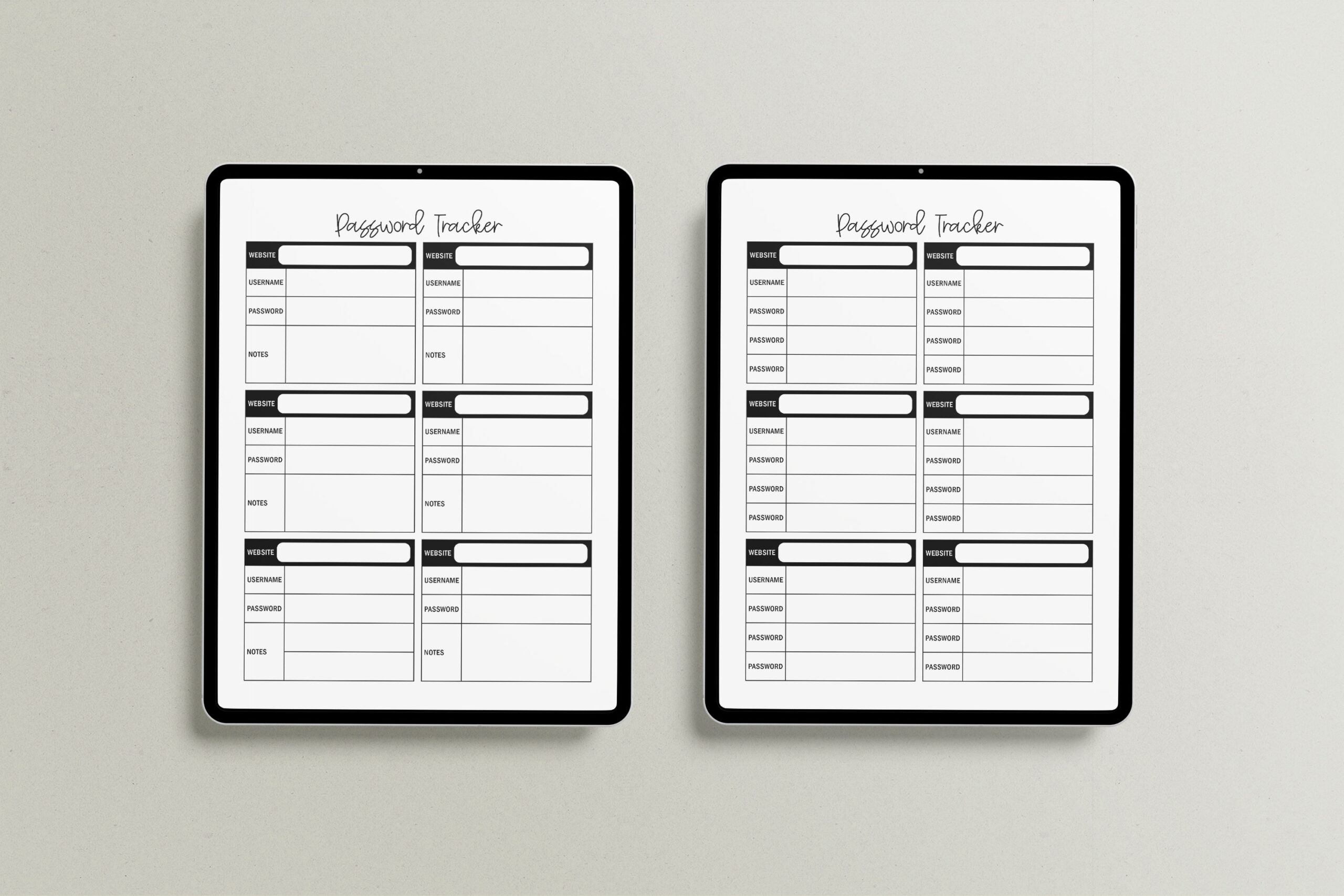 Pasword Tracker, Password Log for Personal Size Planners 