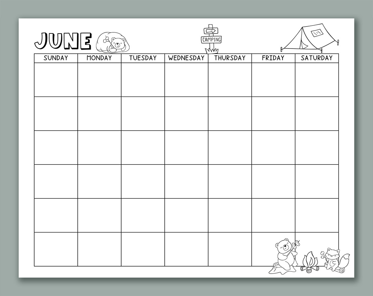 Printable Calendar for Kids - 2024, 2023 and Undated Versions Included