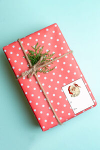 This image shows 1 of the 18 free gift tags you can get for free as part of the printable Christmas labels for gifts set.