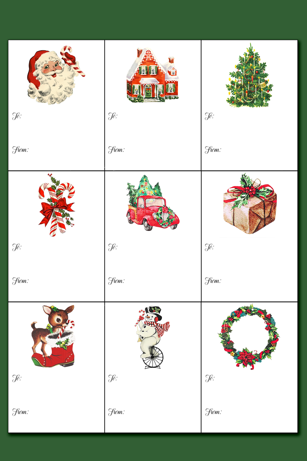 Printable Christmas Gift Tag Labels for Print and Cut