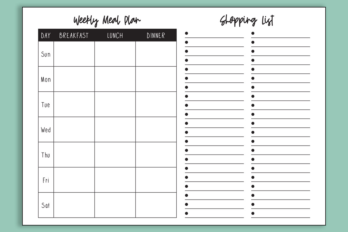 Meal Planner And Grocery List Template Free