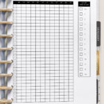 This image shows the sleep tracker printable you can get for free at the end of this blog post. This is showing the yearly version of the sleep log.