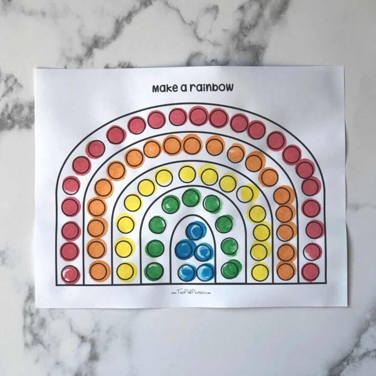 Image for Rainbow Dot Marker Printable {totally free instant download}