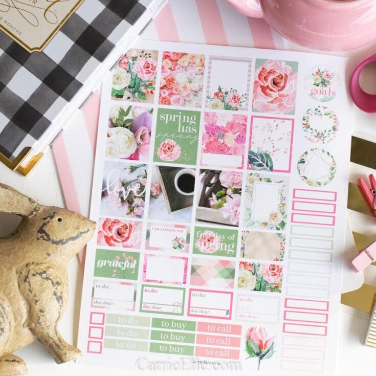 Image for Printable Spring Planner Stickers
