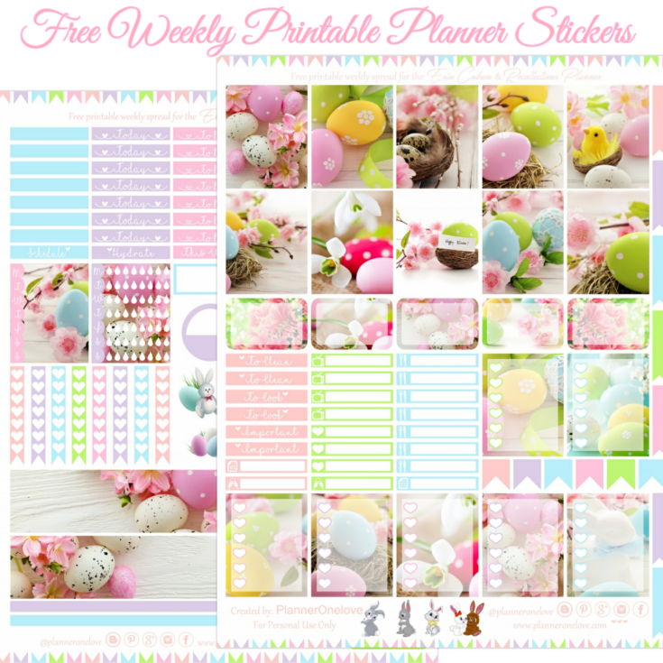 Image for Free Happy Easter Printable Planner Stickers For The Erin Condren & Recollections Planner