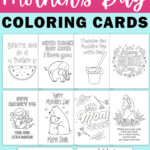 At the top it says 10 free Mother's Day coloring cards. Below that are images of the 10 free printable Mother's Day cards to color that you can download for free at the end of this post.