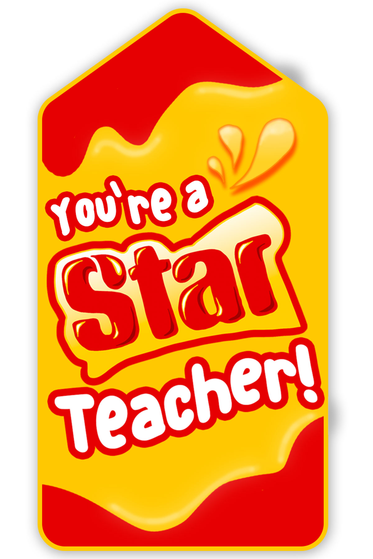 This free printable teacher appreciation gift tag says you're a star teacher.