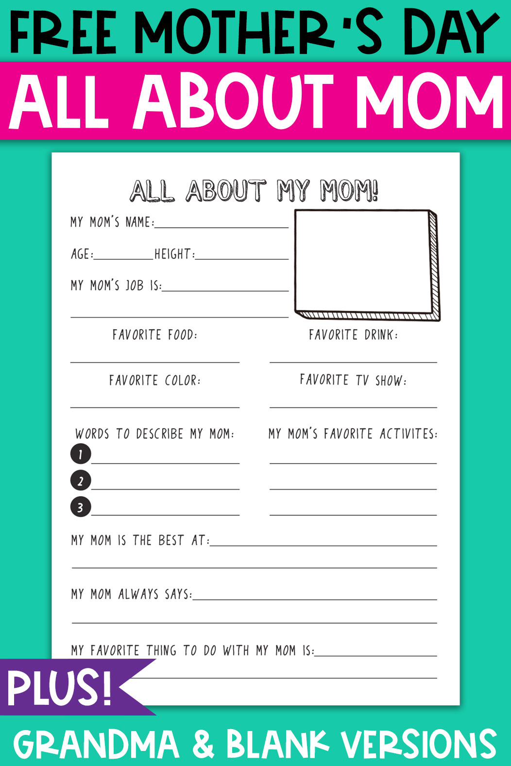 all about my mom printable