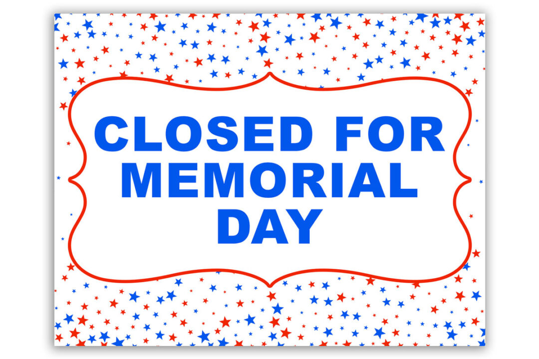 Free Printable Closed Memorial Day 2024 Sign