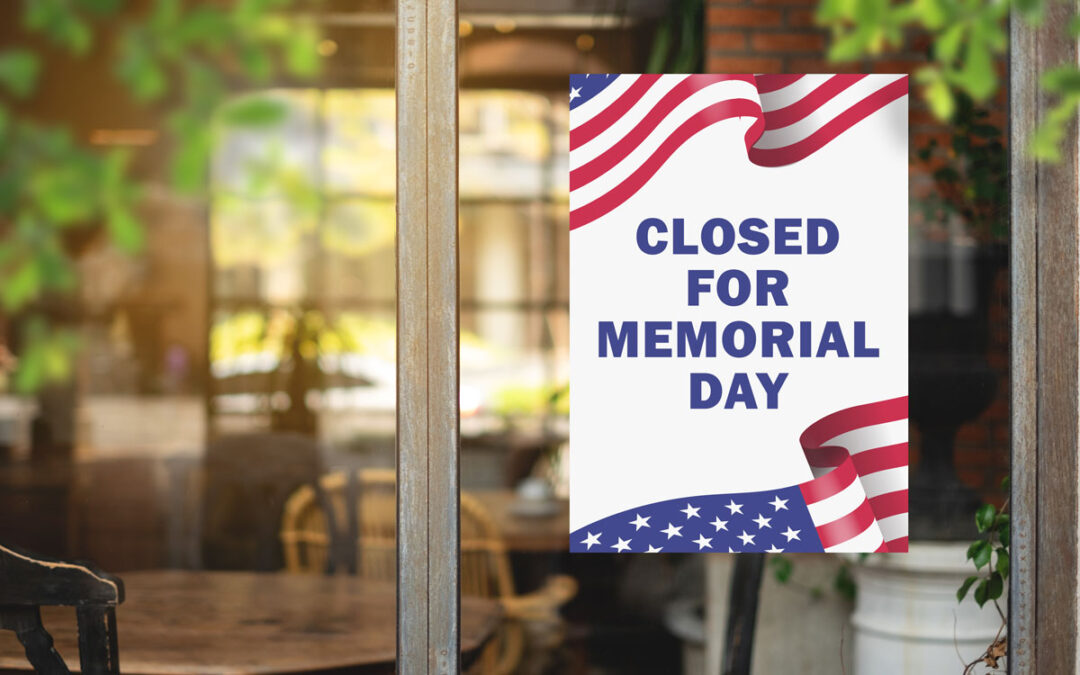 Free Printable Closed for Memorial Day Sign Set