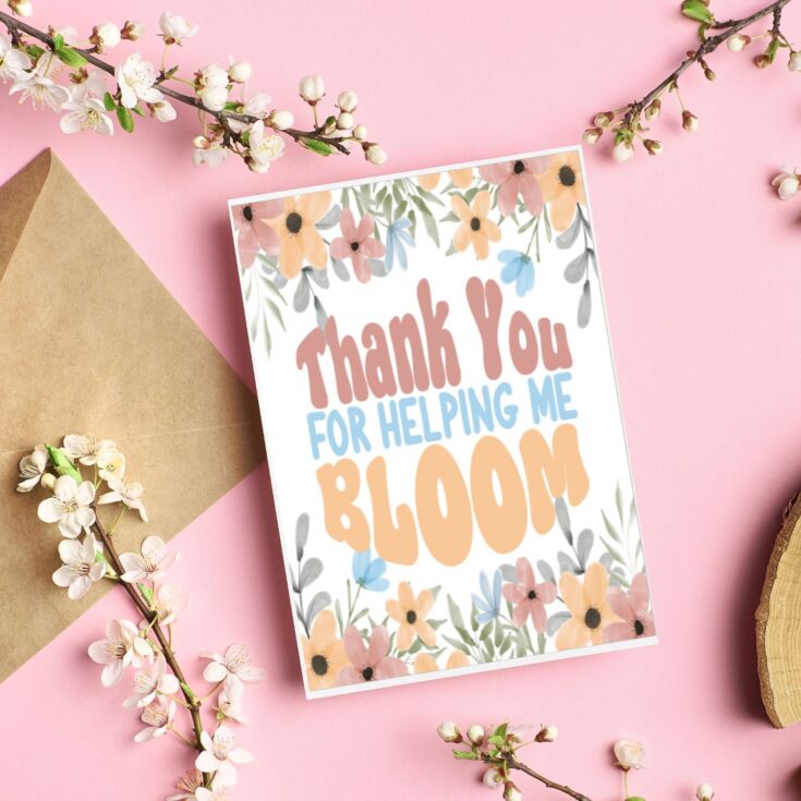 Image for Free Thank you Card for Teacher Printable (3 Cards!)