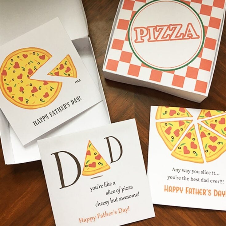 Image for Father's Day Pizza Cards and Box - Free Printables > Craftidly