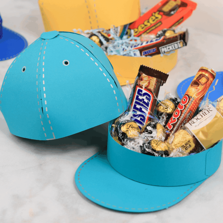 Image for Baseball Hat 3D Gift Box Template