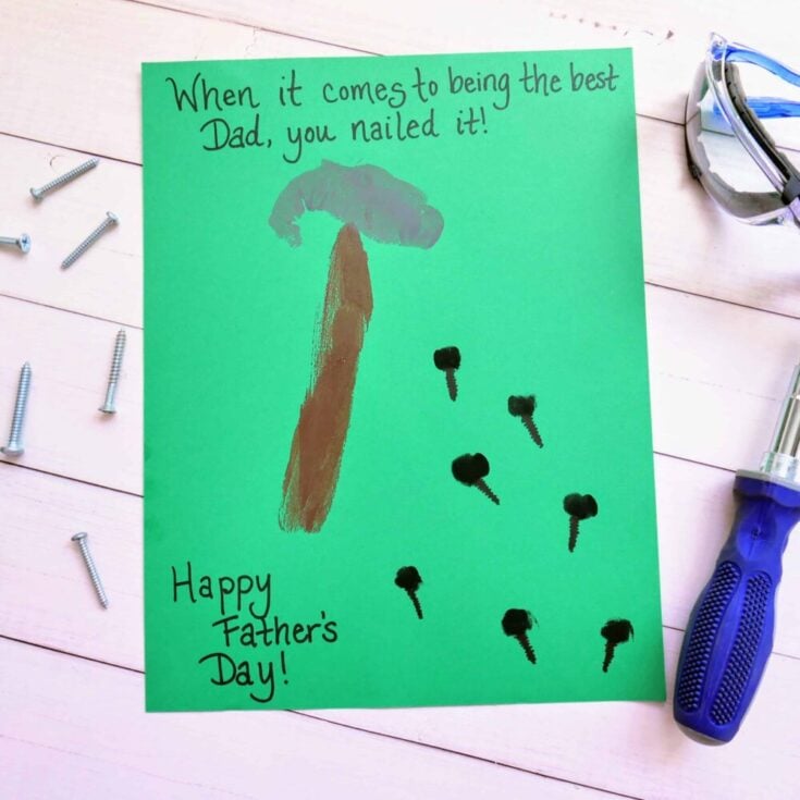 Image for Nailed it Craft + 7 Fathers Day Crafts for Preschool Kids to Make