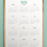 This image shows a 2026 free printable year at a glance calendar you can get for free in this blog post.