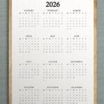 This image shows a 2026 free printable year at a glance calendar you can get for free in this blog post.