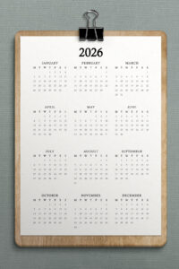 This image shows a 2026 free printable year at a glance calendar you can get for free in this blog post.