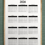 This image shows a 2026 free printable year at a glance calendar you can get for free in this blog post.