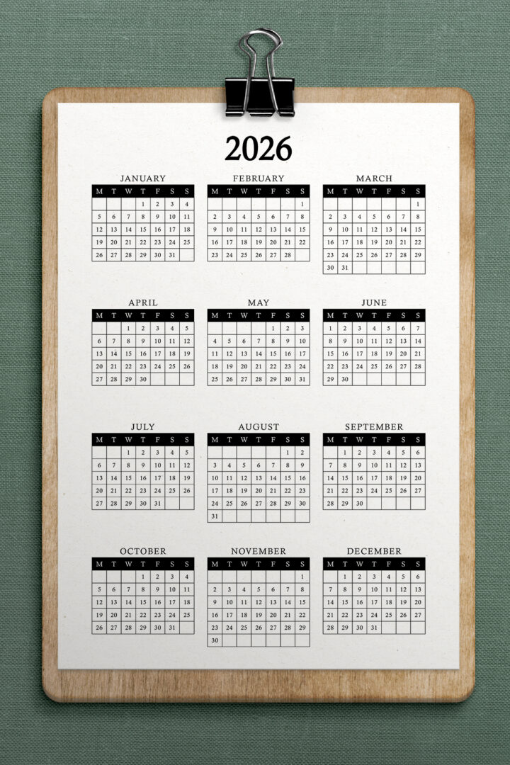 Free 2026 & 2025 Year at a Glance Calendar Printable Templates