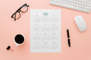 This image shows a 2026 free printable year at a glance calendar you can get for free in this blog post.