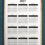 This image shows a 2027 free printable year at a glance calendar you can get for free in this blog post.