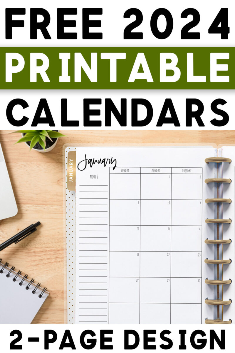 Free 2-Page Calendar Template: 2024 & Undated Monthly Pages