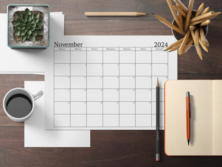 Free 2024 Printable Calendar: One Page Monthly Templates