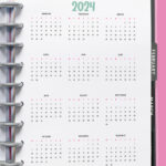 This image shows a 2024 free printable year at a glance calendar you can get for free in this blog post.