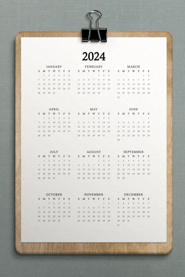 Free 2024 Year at a Glance Calendar Printable Templates